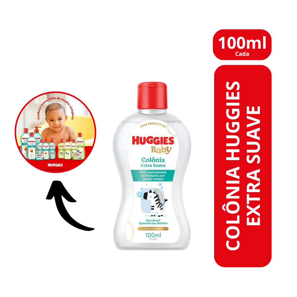 Colônia Infantil Huggies Extra Suave 100ml