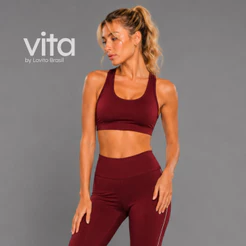 Lovito Top Esportivo com Friso Academia Liso para Mulheres SBB887BRL917
