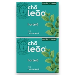 Chá Leão Hortelã 2 Caixas com 15 Sachês