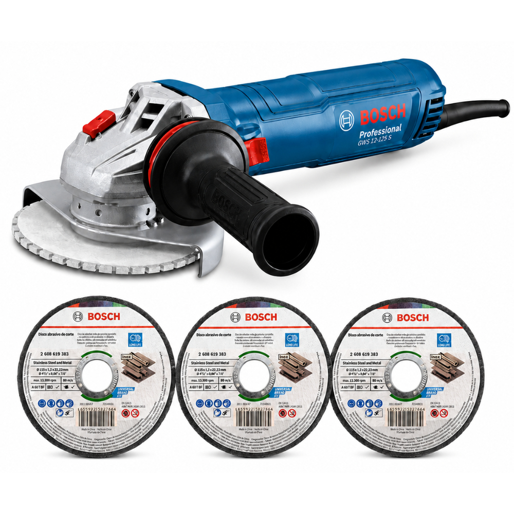 Esmerilhadeira GWS 12-125 S Bosch 220V com Discos