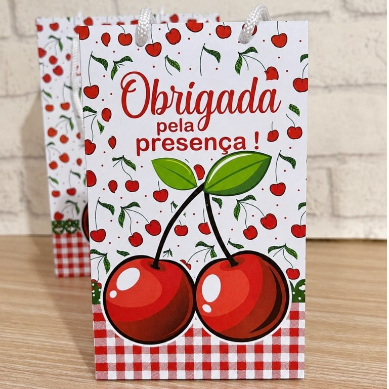 Sacolinha Cerejinha (16x10x3,5)-Lembrancinha de festa- Aniversário-Personalizados
