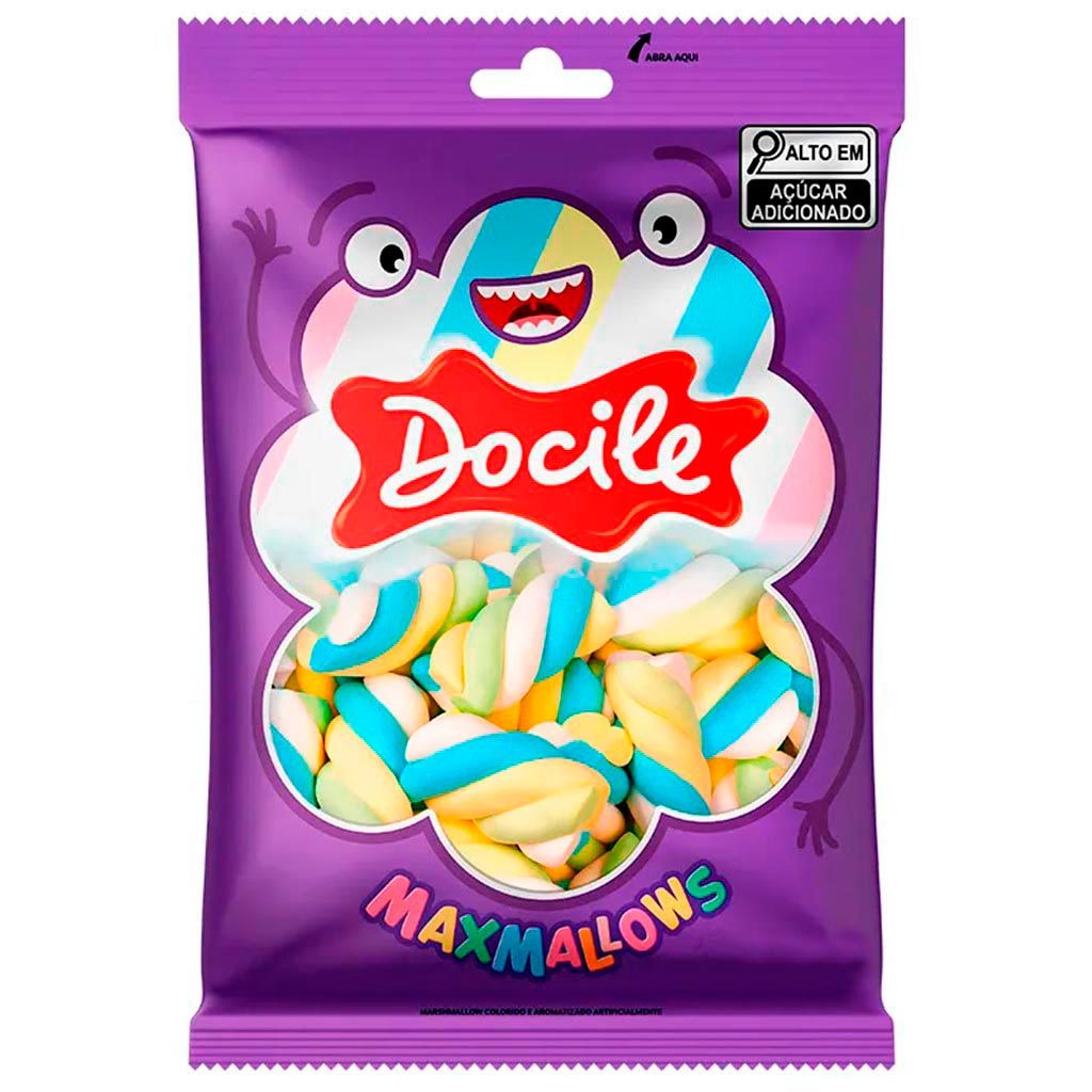 Marshmallow Twist Color 3 Azul, Amarelo, Verde e Branco 220g - Docile
