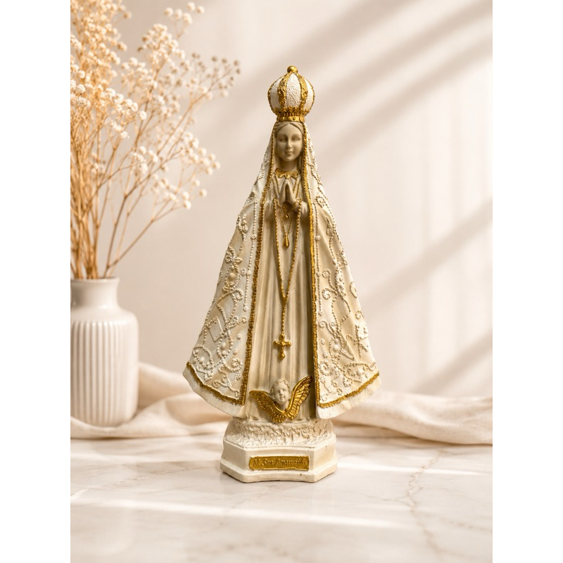 Imagem de Nossa Senhora Aparecida Italiana Marfim 30cm em Gesso - Decoração religiosa/ presente/ casamento