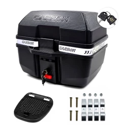 Bauleto Traseiro Moto 33L Glider Preto Chave Suporte Kit Fixação Universal