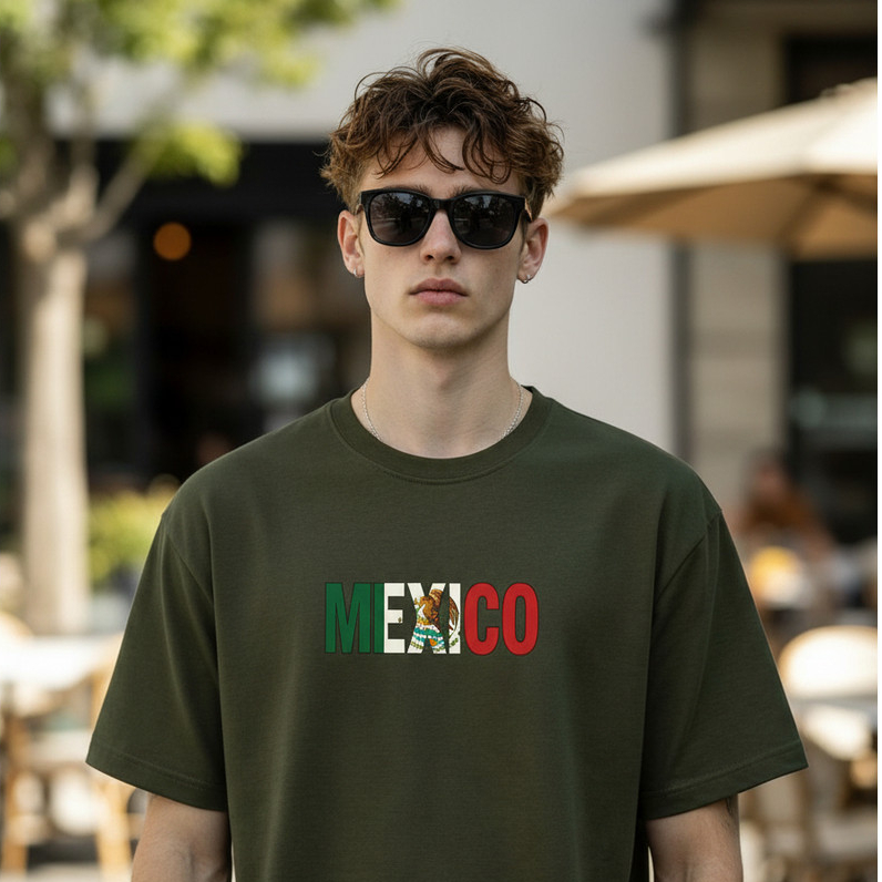 Camisa Camiseta Pais Países 100%Algodão Unissex Algodão México Masculina Lisa de Algodão Caimento Perfeito, Gola Redonda