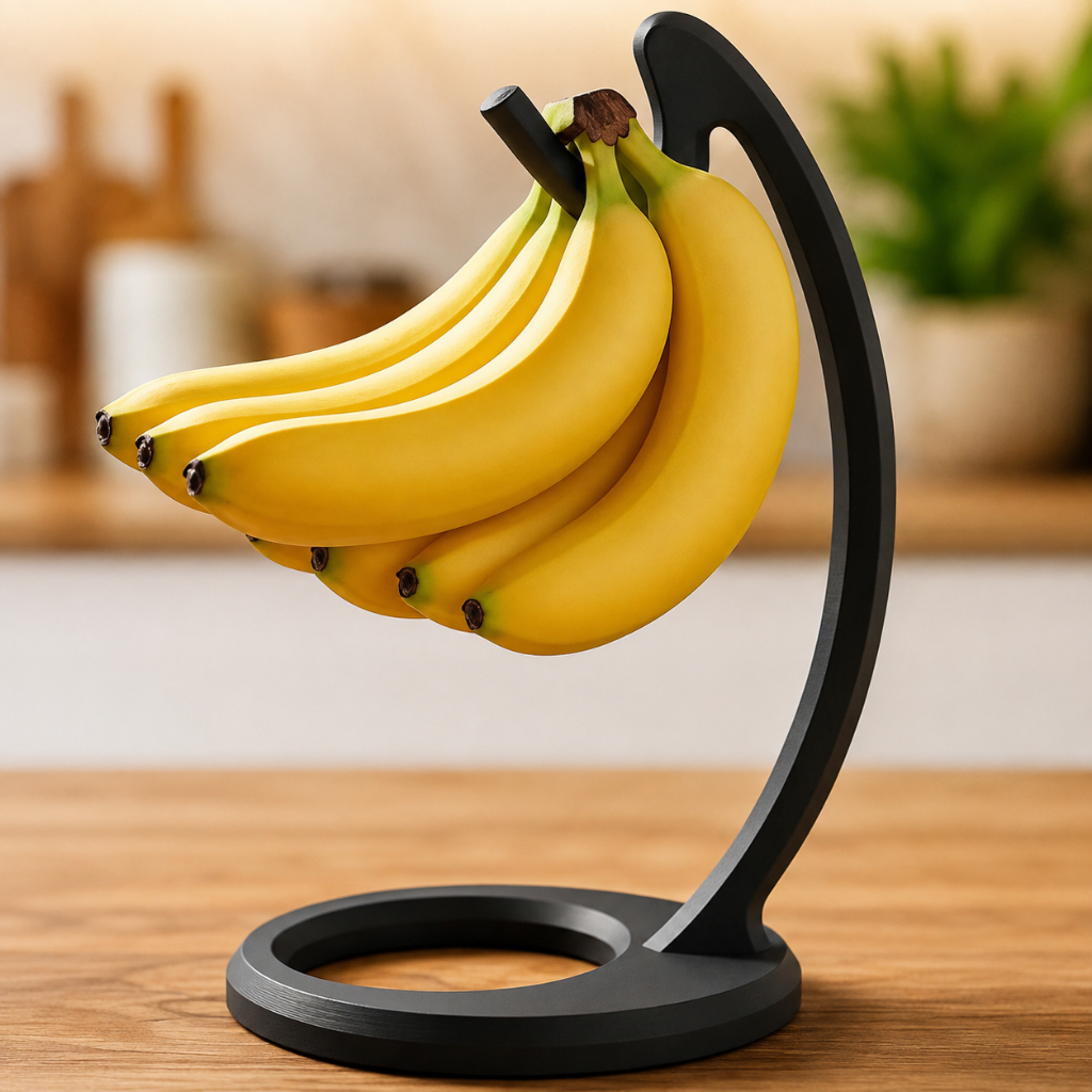 Suporte Mesa Fruteira Gancho para Pendurar BANANAS Multiuso Preto