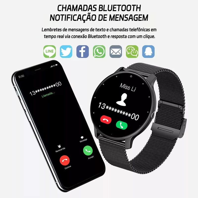 Smartwatch Jioye Redondo com Chamada Bluetooth à Prova d'Água — foto 4