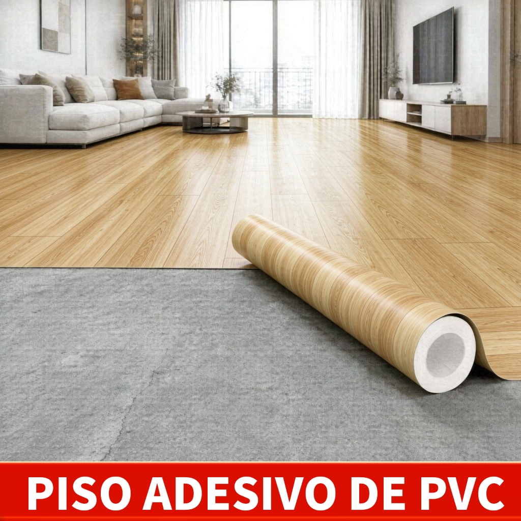 Piso Vinílico Adesivo PVC Autoadesivo Efeito Madeira Revestimento para Piso Sala Quarto Cozinha