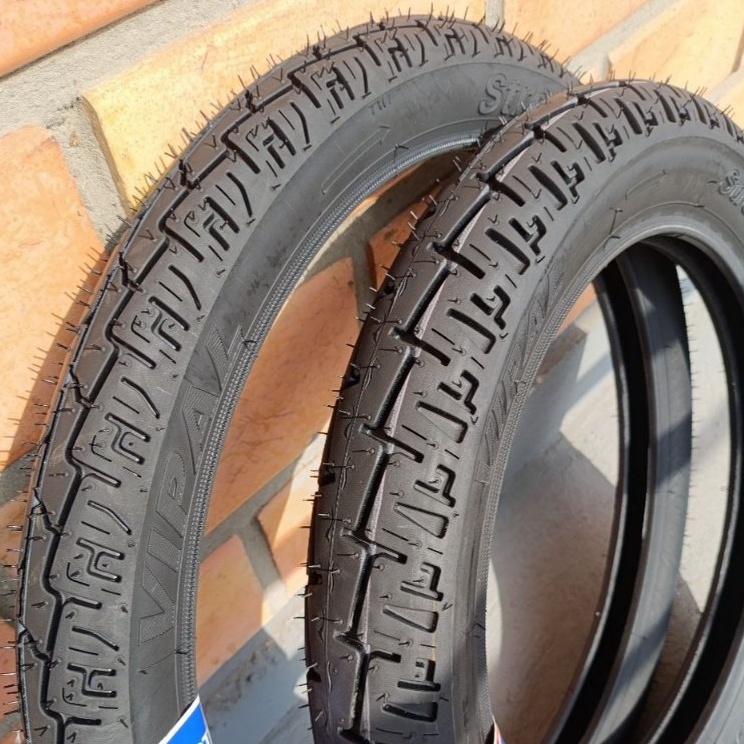 PAR Pneu Moto Vipal 80/100-14 + 60/100-17 ST300 CC Biz 125 Pop 100 Shineray JET 125 FOX 110 — imagem 2 de 2