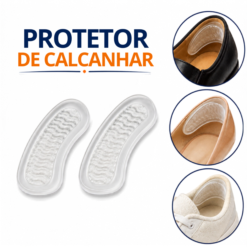 Kit Pares Protetor Calcanhar Gel Silicone Adesivo Anti Bolha Calo Ergonômico Conforto Dos Pés