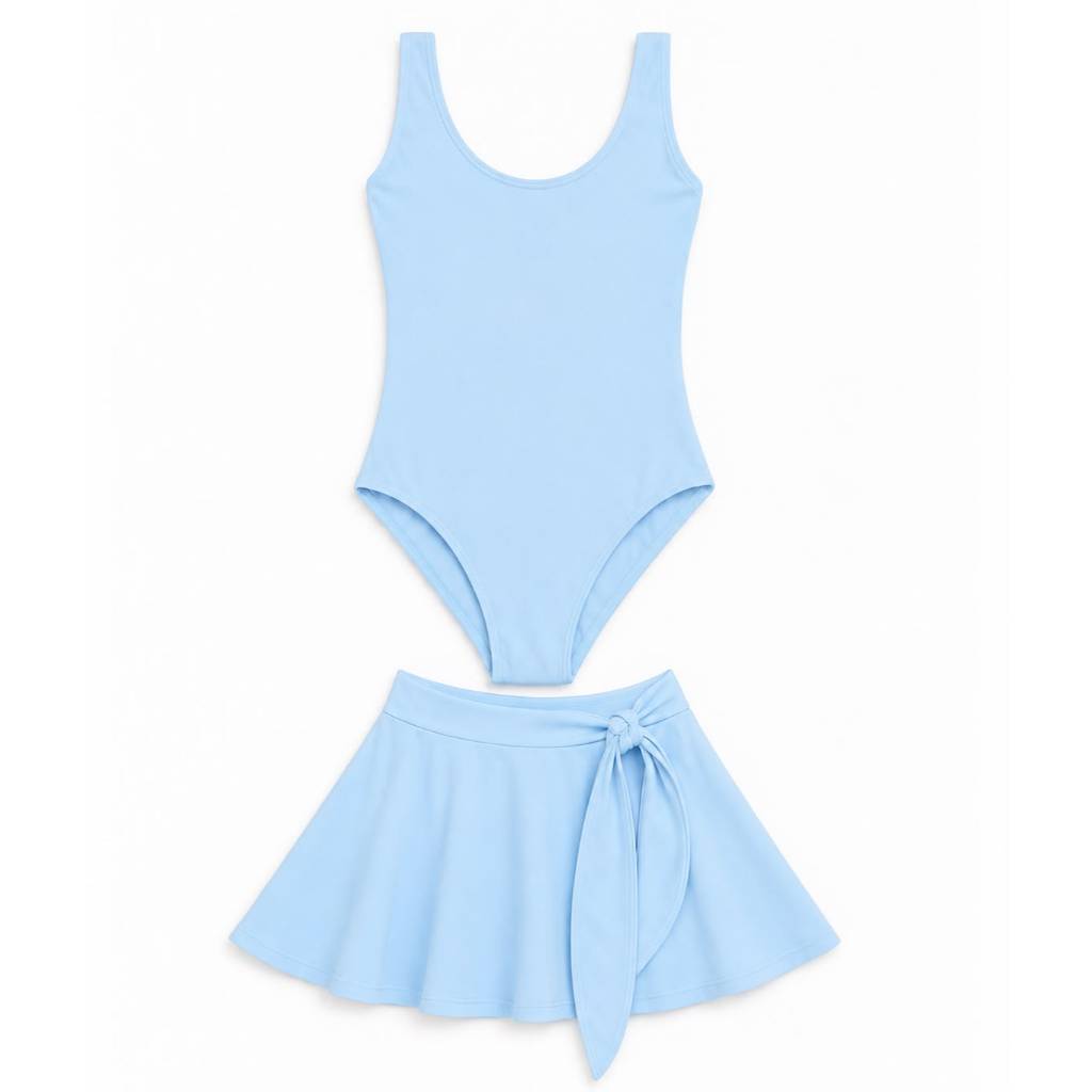 Kit 2 Itens/ Collant Regata + Saia Transpassada - Infantil&julvenil