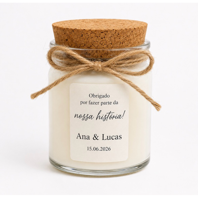 Kit Lembrancinhas Vela Aromática Personalizada | Casamento, Batizado, Maternidade e Eventos 30g