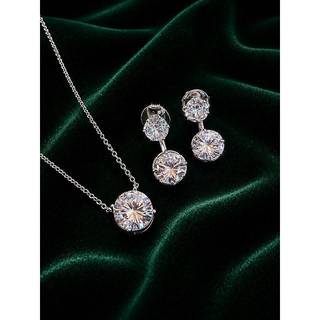 Conjunto de Colar e Brinco Feminino – Acessório Delicado, Elegante e Sofisticado com Pedras Brilhantes