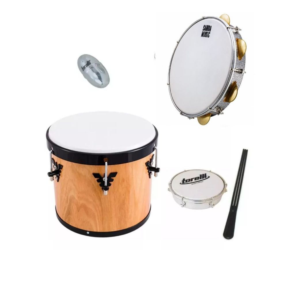 Kit Pagode E Samba Pandeiro Repique Tamborim E Ganza