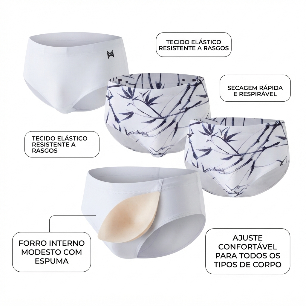 Z&D Lingerie Sungas Masculinas Cuecas Boxers Impressão De bambu Código QR Aperta