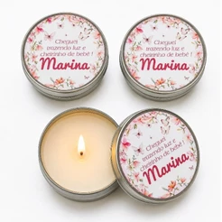 10 ou 15 lembrancinhas de velas aromaticas , batizado , chá de bebê , chá revelação ,maternidade, chá de fraldas