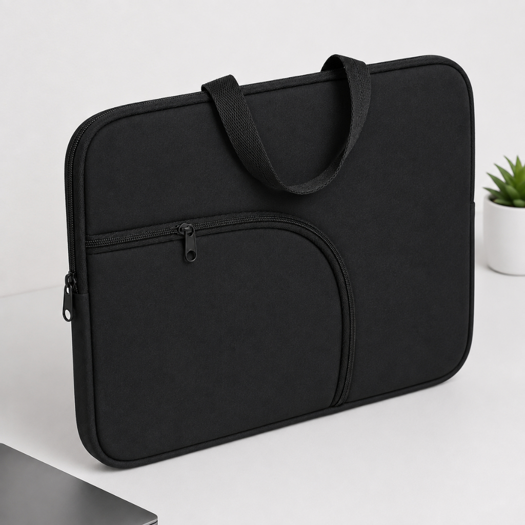 Capas Luva bolsa case  Para Notebook/ Macbook 15,6 Neoprene Preta – Com Bolso e 
