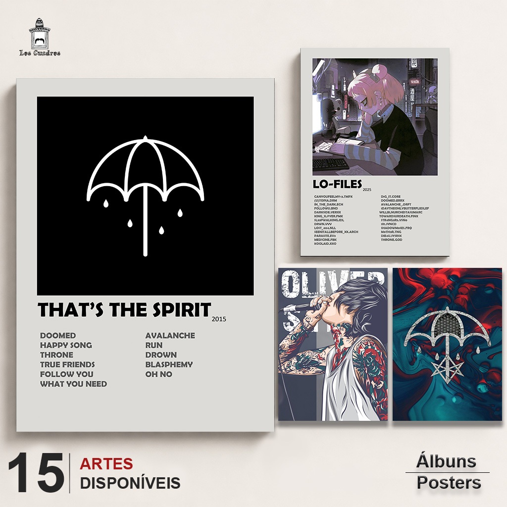 Quadro Placa Decorativa Bring Me The Horizon Thats The Spirit em MDF 28x20cm