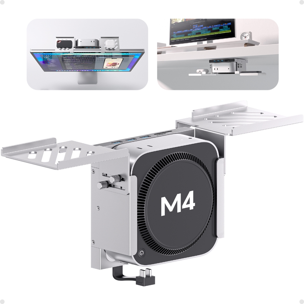 Dock e Suporte PULWTOP para Mac mini M4 para SSD M.2 NVMe de até 8 TB, HDMI 4K60