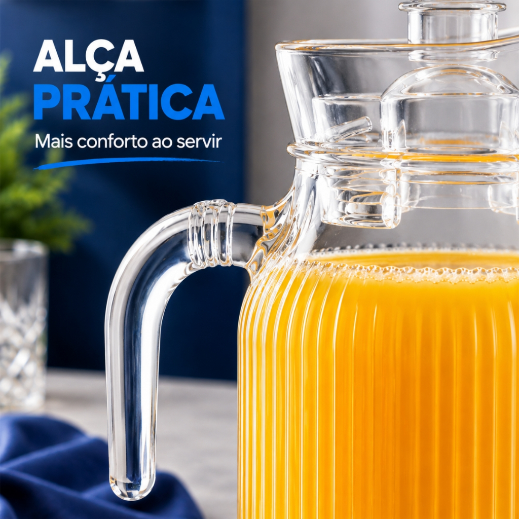 Jarra De Vidro Com Alça Cozinha 1200 ML · foto 2
