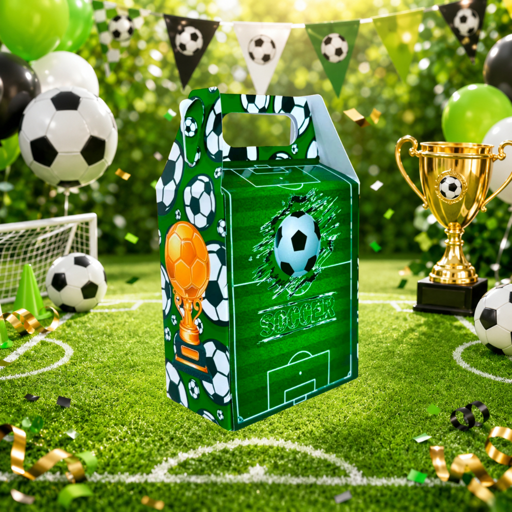 Caixinha Maleta Futebol Personalizada Lembrancinha Festa Infantil Kit 5 a 30 Unidades