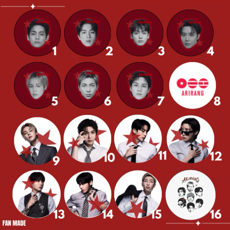 💜 KIT BOTTONS BTS ARIRANG — FAN MADE 💜