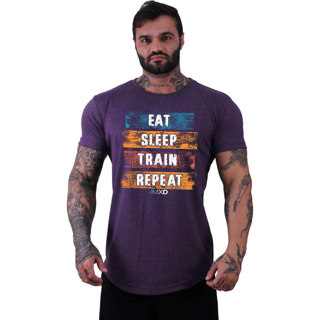 Camiseta Longline Slim Masculina MXD Conceito Academia Musculação Casual Endless Beach