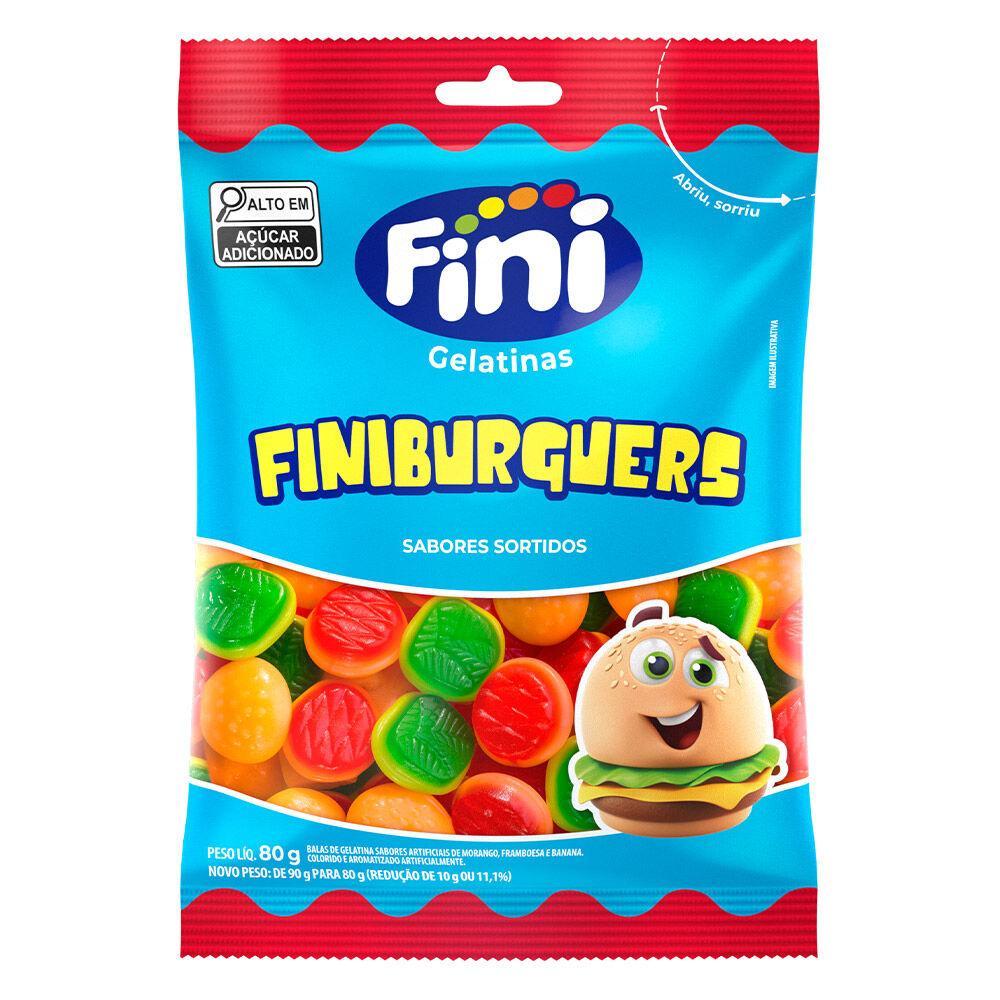 Fini Finiburguers 80g Bala de Gelatina Hamburguer