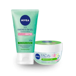 Kit Sabonete Facial Efeito Matte 145g + Hidratante em Gel 5 em 1 100g Nivea