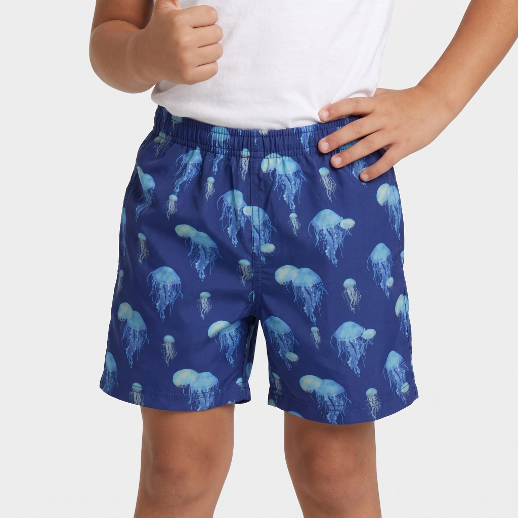 Bermuda Infantil Juvenil Tactel Menino Praia  Premium 1 a 14 Kit Short