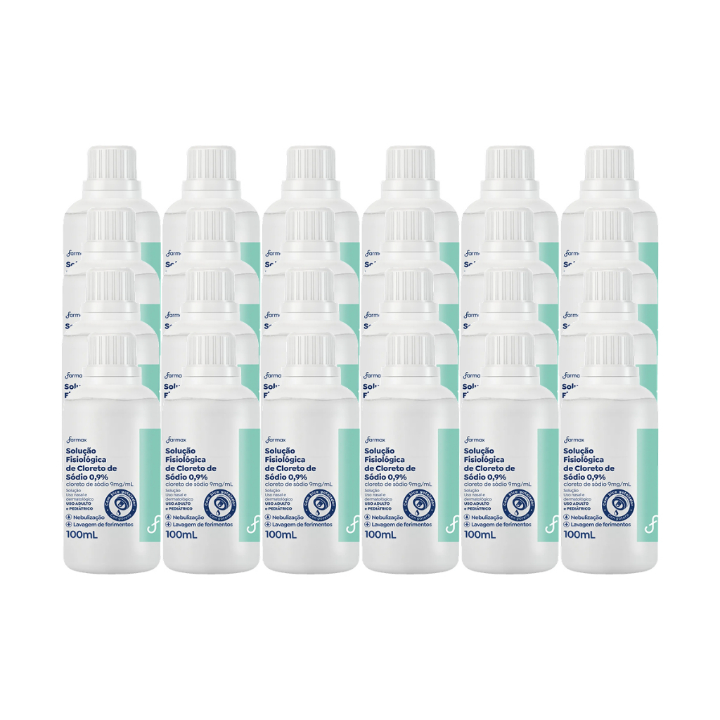 Kit 24 Soro Fisiológico Sorimax Farmax 100ml Solução Fisiológica