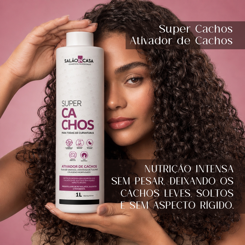 Ativador de Cachos Salão in Casa Super Cachos 1L Definição e Nutrição para Todas as Curvaturas