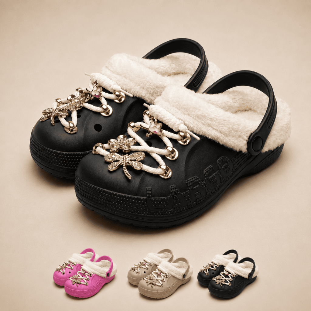 Sandalia Babuche Forrada Pantufa Premium com Bottons Inverno