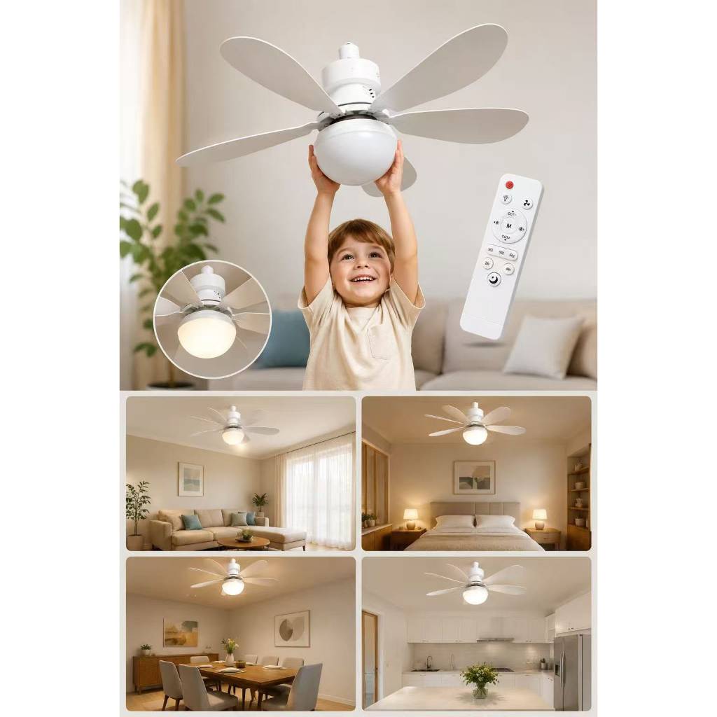Lâmpada Ventilador Teto 120w Led E27 3 Cores Bivolt — imagem 2 de 2