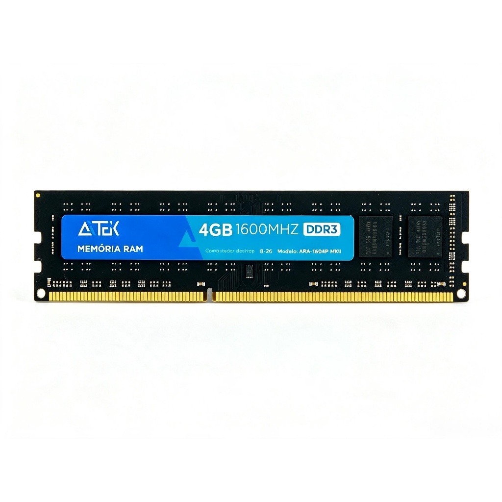 Memória RAM DDR3 4GB 1600MHz Aitek ARA-1604P MKII para Desktop Computador Gamer