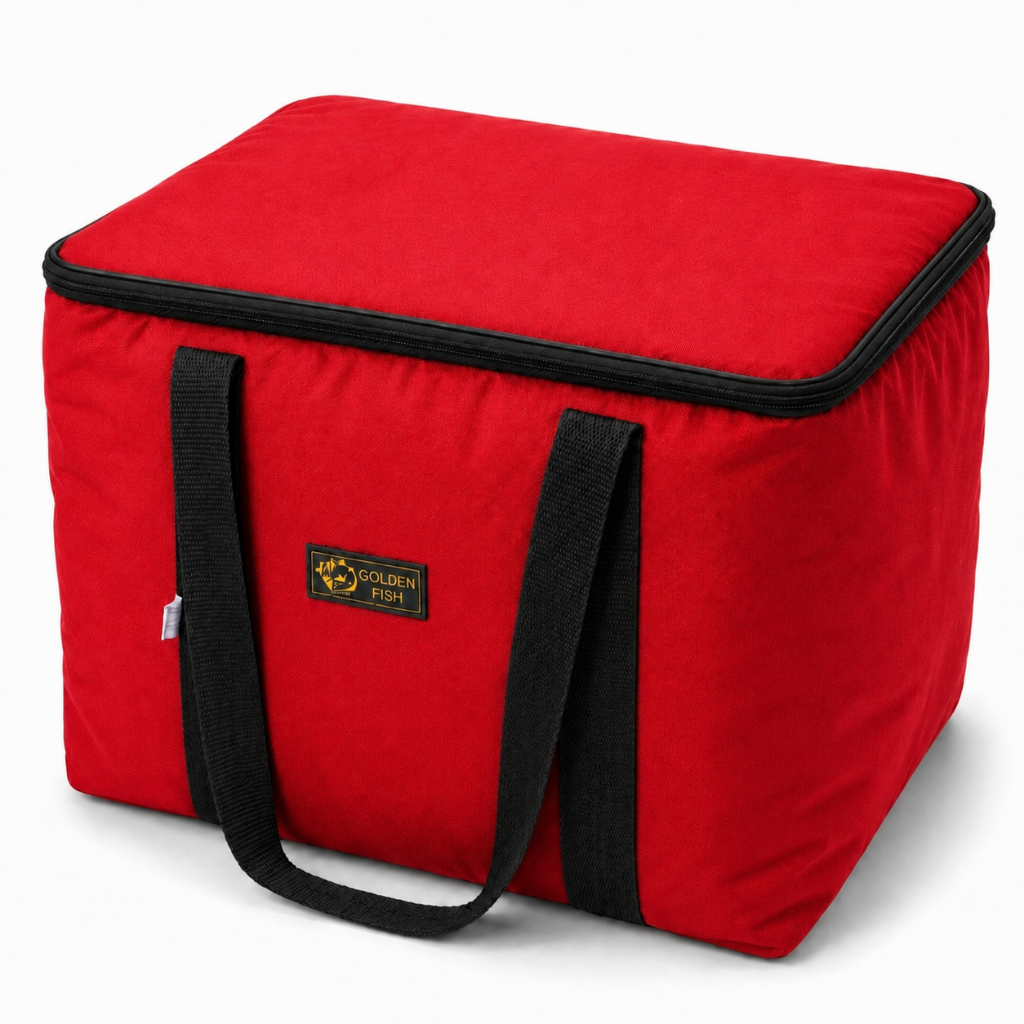Bolsa Termica 40L Para Pesca Pescaria Golden Fish Vermelha Impermeavel Grande com Alca Gelo Bebidas Alimentos Camping