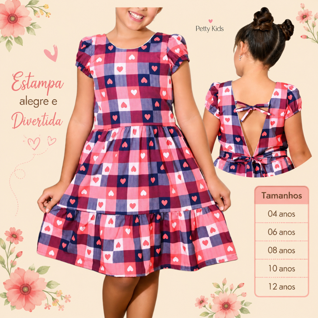 Roupa Infantil Menina Vestido Princesa Alegre Estampado