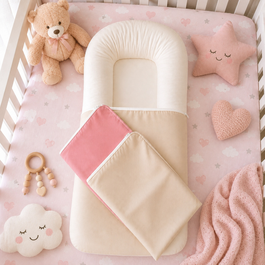 Capa para Ninho Redutor de Bebê Casulinho – Algodão Macio com Zíper – 50x80cm / 55x95cm