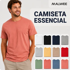 Camiseta Basica Masculina 100% Algodão Malwee Original Uniforme