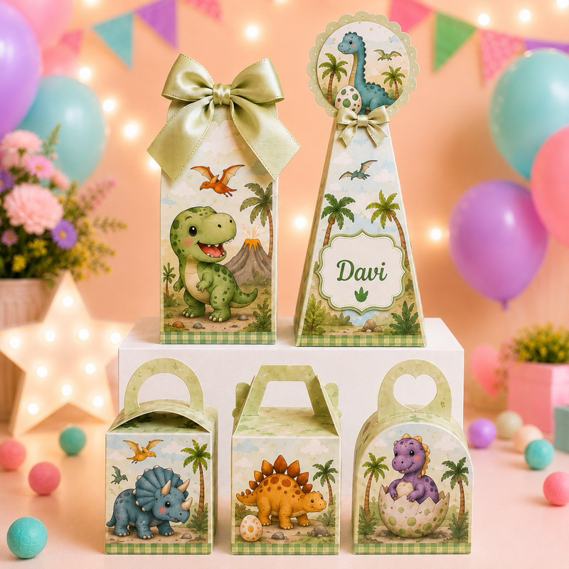 Caixinhas Personalizadas Dinossauros para lembrancinha de festas,aniversário,mesversario.