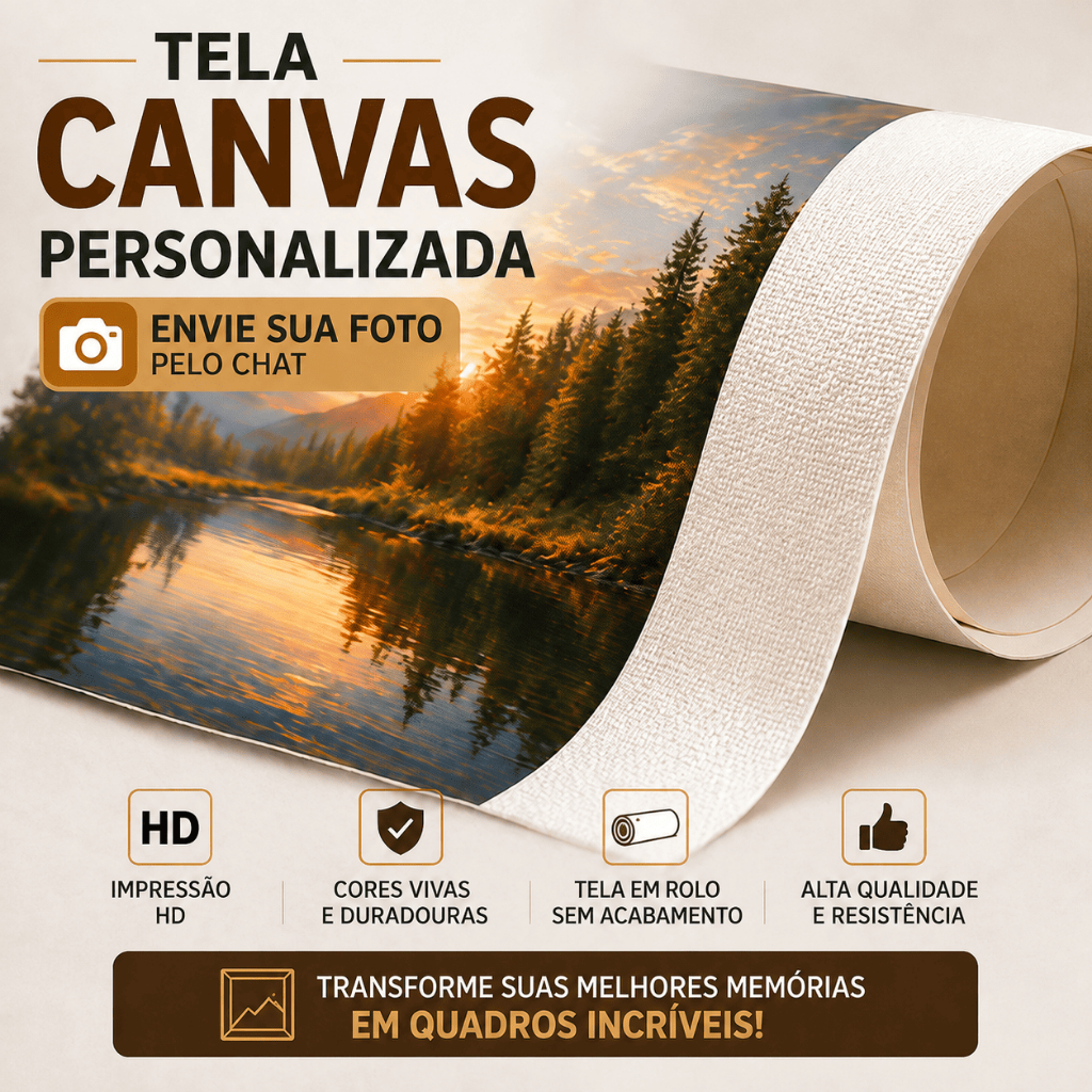 Tela Canvas Personalizada Sob Medida | Transforme sua Foto em Quadro, Qualidade HD | Envie a Imagem