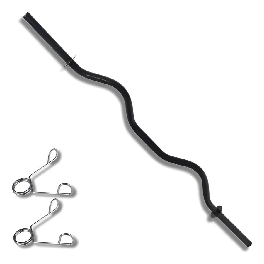 Barra W 115cm Academia Ou Treino Em Casa Com 2 Presilhas
