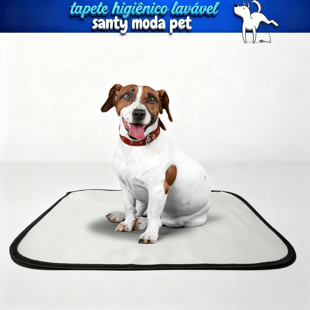 Santy Moda Pet Tapete Higiênico Lavável Reutilizável Tamanho M – 1 unid. ou 5 unid. | Alta Absorção e Econômico