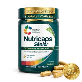 Polivitamínico Nutricaps Sênior Maxinutri 60 Cápsulas Imunidade Original