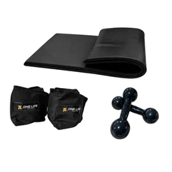 Kit Treino Funcional com Caneleira 2 Kg e Halter 2 Kg + Colchonete Uso Doméstico Pesos para Academia