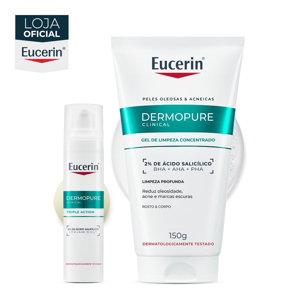 KIT EUCERIN Dermopure Sérum Efeito Triplo 40ml + Gel de Limpeza Concentrado 150ml