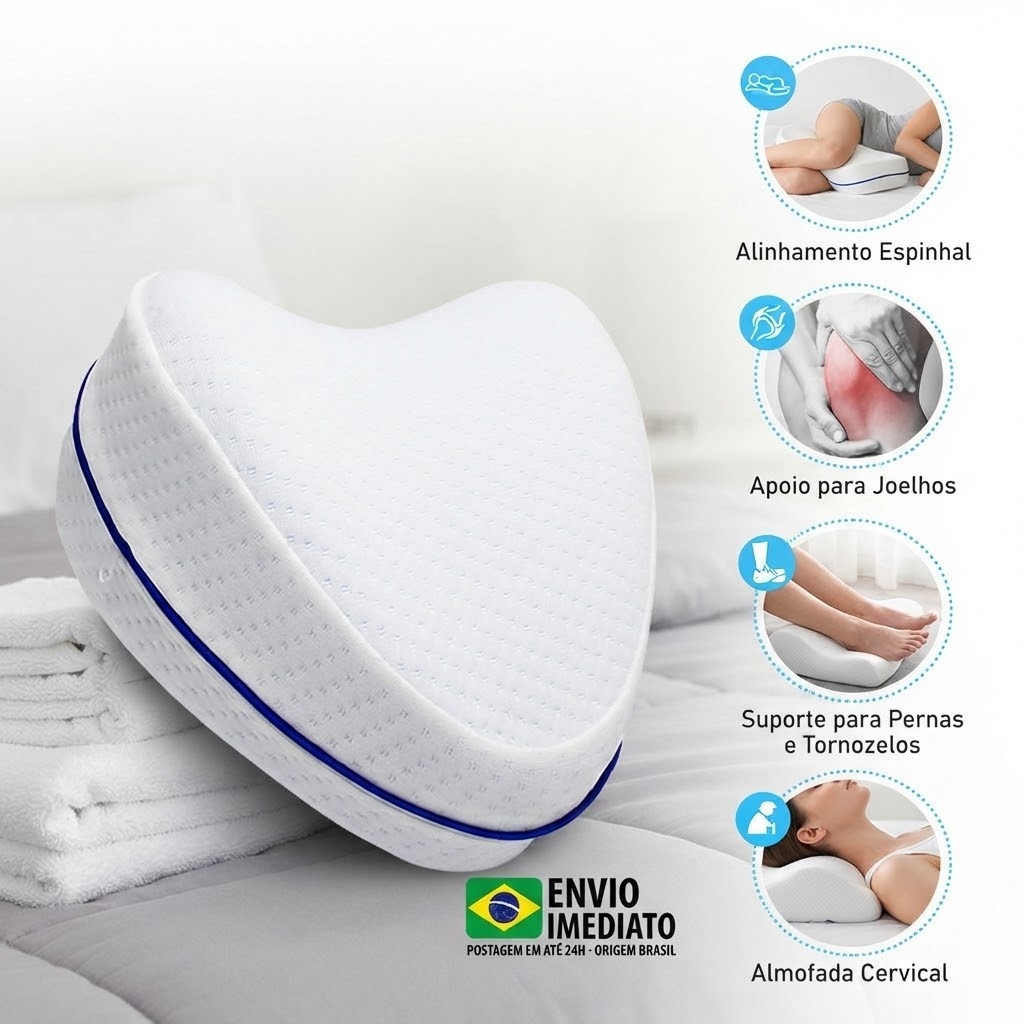 Almofada Ortopédica Travesseiro Ergonômico Apoio Pernas Joelhos E Pescoço Envio Imediato