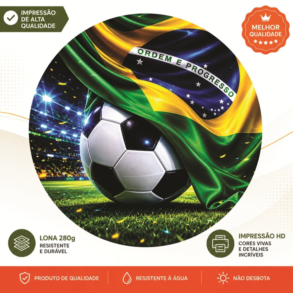 Painel bola Brasil campo Copa  decoração lona