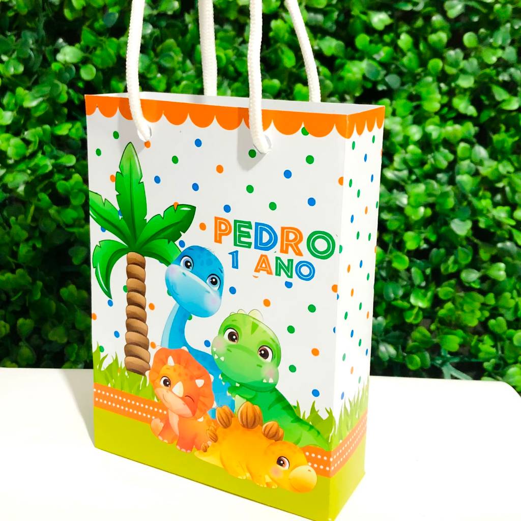 Sacolinha Surpresa Dino Baby | Lembrancinhas Personalizadas | Festa Infantil Aniversário Dinossauro Cute