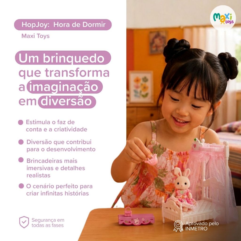 Brinquedo Casinha Coelho Colecionável Kit Móveis Mini Cenários Acessórios HopJoy Maxi Toys · foto 2
